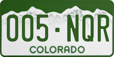 CO license plate 005NQR