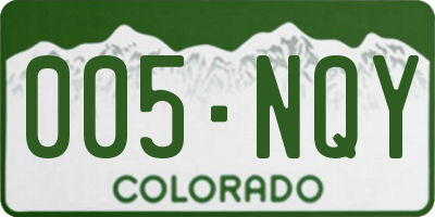 CO license plate 005NQY