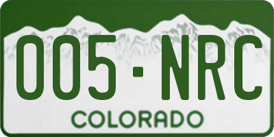 CO license plate 005NRC