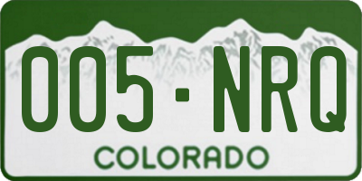 CO license plate 005NRQ