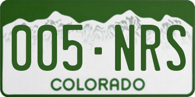 CO license plate 005NRS