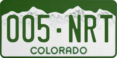 CO license plate 005NRT