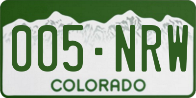 CO license plate 005NRW