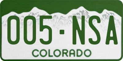 CO license plate 005NSA
