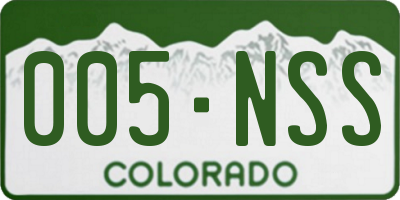 CO license plate 005NSS