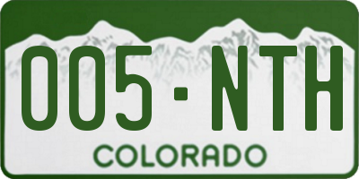 CO license plate 005NTH