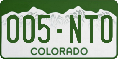 CO license plate 005NTO
