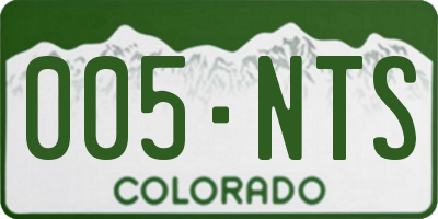 CO license plate 005NTS