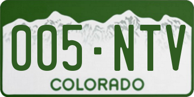 CO license plate 005NTV