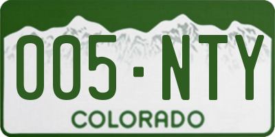 CO license plate 005NTY