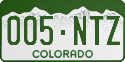 CO license plate 005NTZ