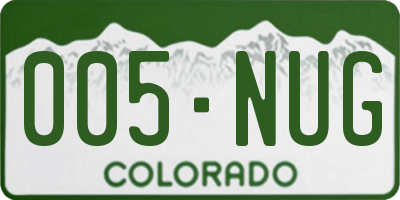 CO license plate 005NUG