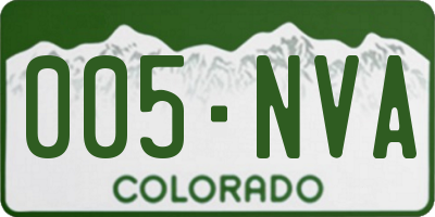CO license plate 005NVA