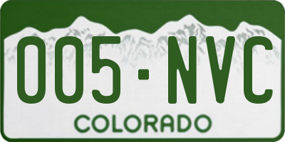 CO license plate 005NVC