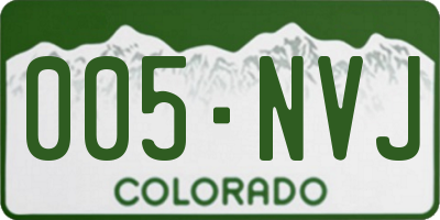 CO license plate 005NVJ