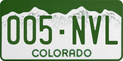 CO license plate 005NVL