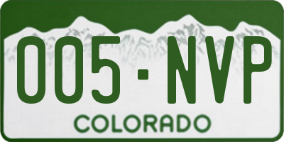 CO license plate 005NVP