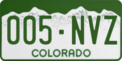 CO license plate 005NVZ