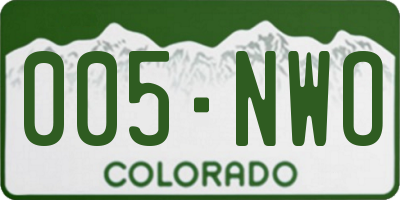 CO license plate 005NWO