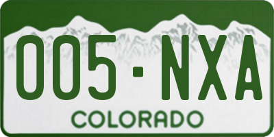 CO license plate 005NXA