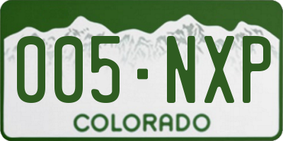 CO license plate 005NXP
