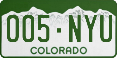 CO license plate 005NYU