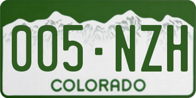 CO license plate 005NZH