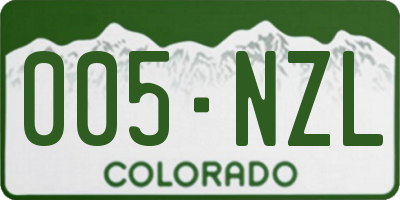 CO license plate 005NZL