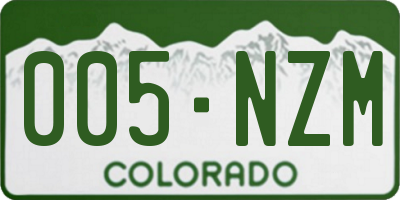CO license plate 005NZM