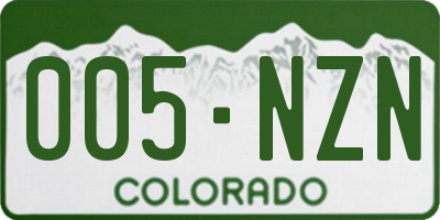 CO license plate 005NZN