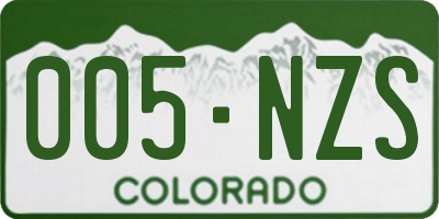 CO license plate 005NZS