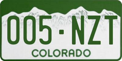 CO license plate 005NZT