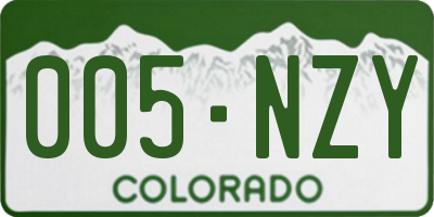CO license plate 005NZY
