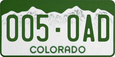 CO license plate 005OAD