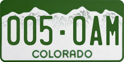 CO license plate 005OAM