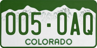 CO license plate 005OAQ