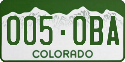 CO license plate 005OBA