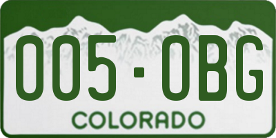 CO license plate 005OBG