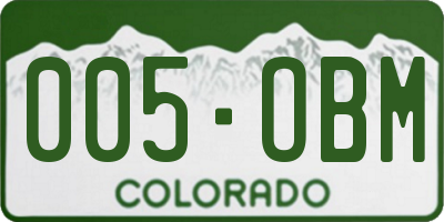 CO license plate 005OBM