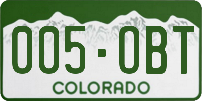 CO license plate 005OBT