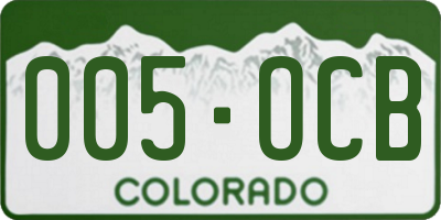 CO license plate 005OCB