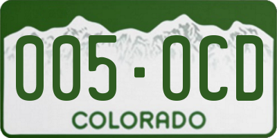 CO license plate 005OCD