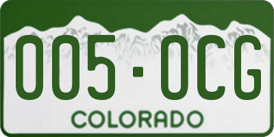CO license plate 005OCG