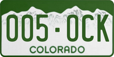 CO license plate 005OCK