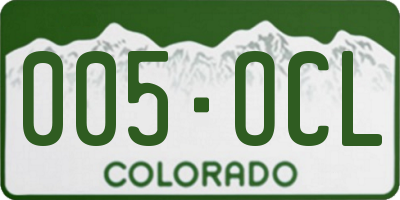 CO license plate 005OCL