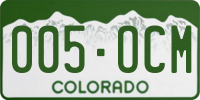 CO license plate 005OCM