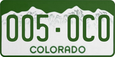 CO license plate 005OCO