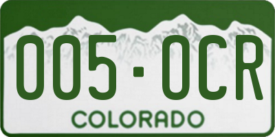 CO license plate 005OCR