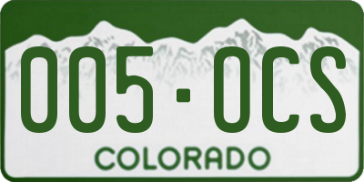 CO license plate 005OCS