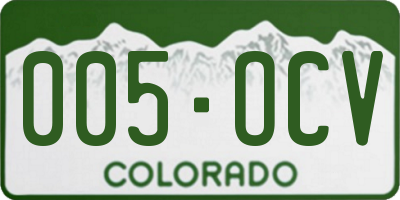 CO license plate 005OCV
